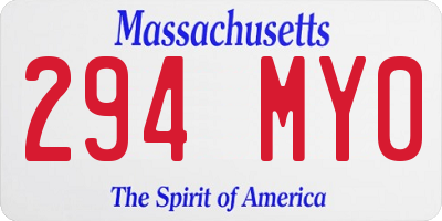 MA license plate 294MY0