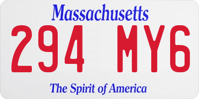 MA license plate 294MY6