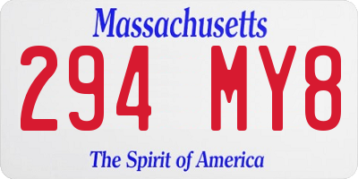 MA license plate 294MY8