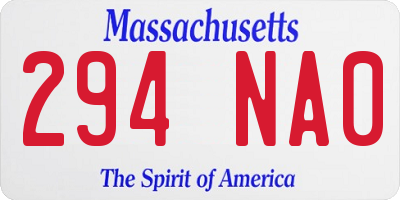 MA license plate 294NA0
