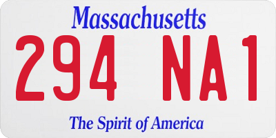 MA license plate 294NA1