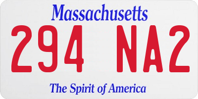 MA license plate 294NA2