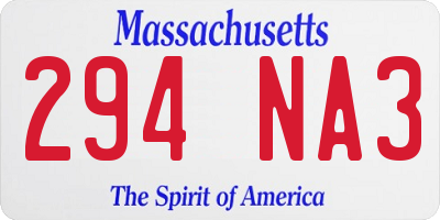 MA license plate 294NA3