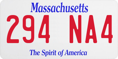 MA license plate 294NA4