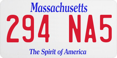 MA license plate 294NA5