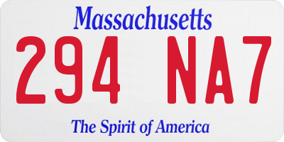 MA license plate 294NA7