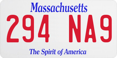 MA license plate 294NA9