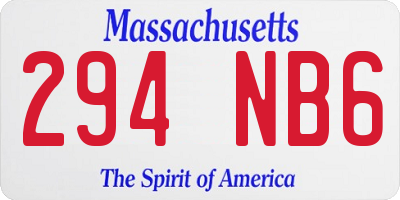MA license plate 294NB6
