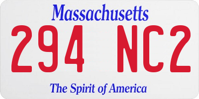 MA license plate 294NC2