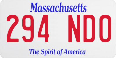 MA license plate 294ND0