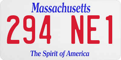 MA license plate 294NE1