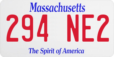 MA license plate 294NE2