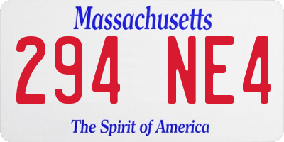 MA license plate 294NE4
