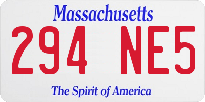 MA license plate 294NE5