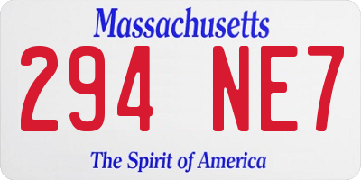 MA license plate 294NE7