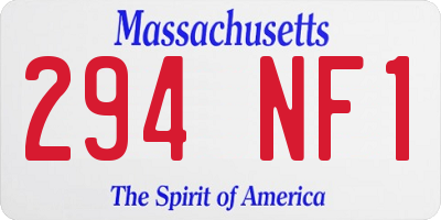 MA license plate 294NF1