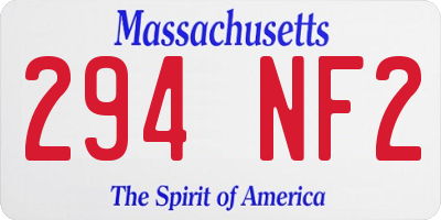 MA license plate 294NF2