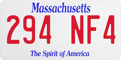 MA license plate 294NF4