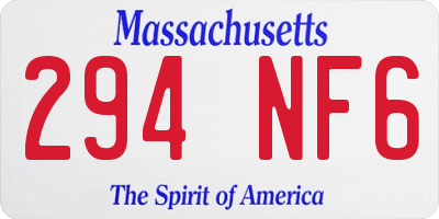 MA license plate 294NF6