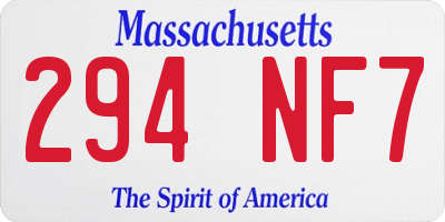 MA license plate 294NF7
