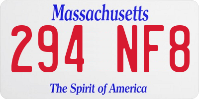 MA license plate 294NF8