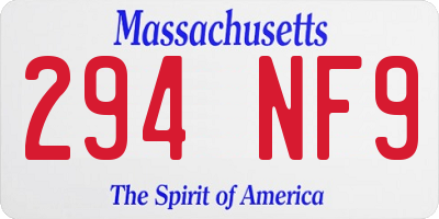 MA license plate 294NF9