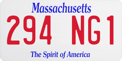 MA license plate 294NG1