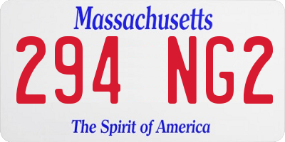 MA license plate 294NG2