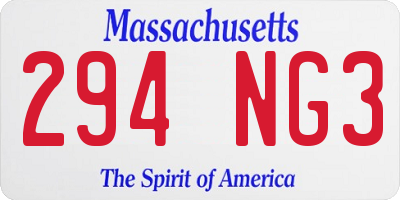 MA license plate 294NG3