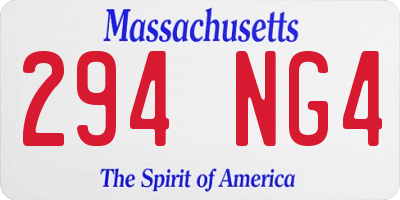 MA license plate 294NG4