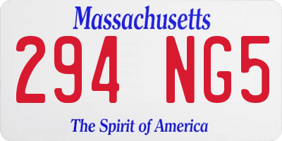 MA license plate 294NG5