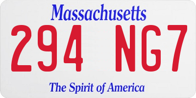 MA license plate 294NG7
