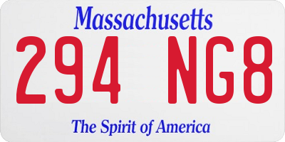 MA license plate 294NG8
