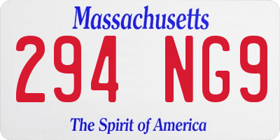 MA license plate 294NG9