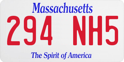 MA license plate 294NH5