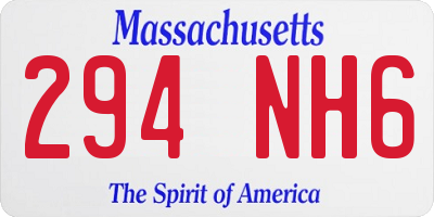 MA license plate 294NH6