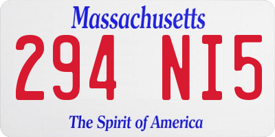 MA license plate 294NI5