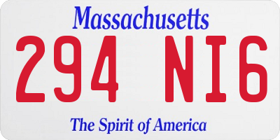 MA license plate 294NI6