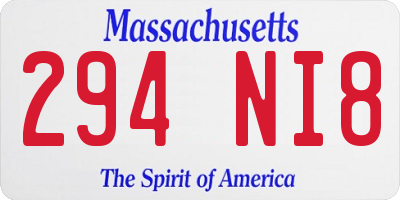MA license plate 294NI8
