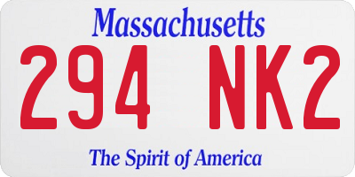 MA license plate 294NK2