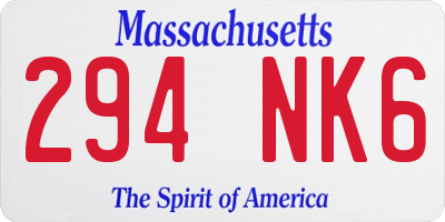 MA license plate 294NK6