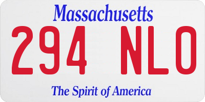 MA license plate 294NL0