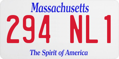 MA license plate 294NL1