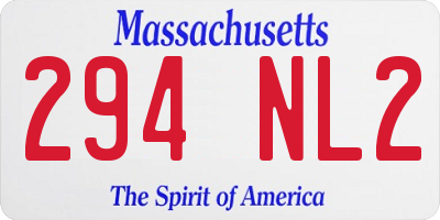 MA license plate 294NL2