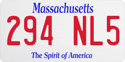 MA license plate 294NL5