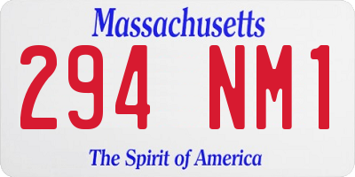 MA license plate 294NM1