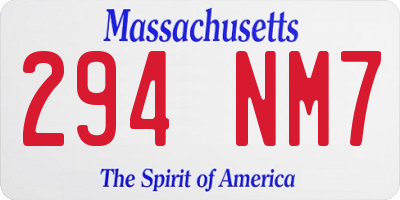 MA license plate 294NM7