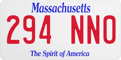 MA license plate 294NN0