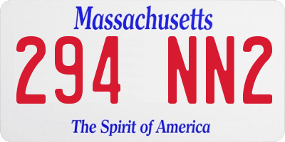 MA license plate 294NN2