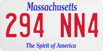 MA license plate 294NN4